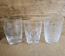 3 X Assorted Small Spirit Glasses drink clear cut glass kitchen Bar Wine