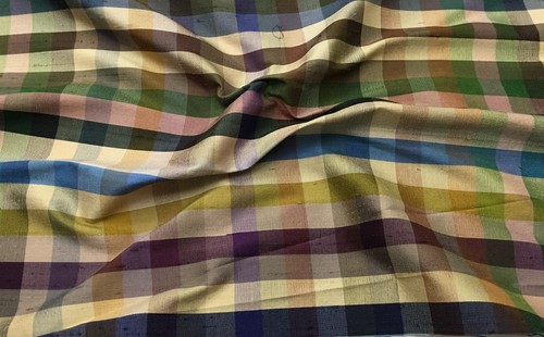 100 silk gingham check - silk,