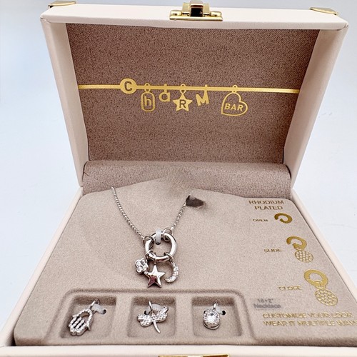 Charm bar rhodium - bar, plated