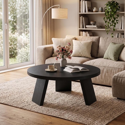 Modern wood round coffee - modern, table