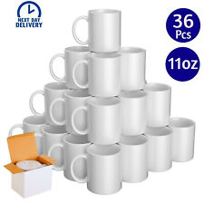 36x Sublimation Mugs 11oz White LARGE HANDLE Coated Heat Press with GIFT BOXES