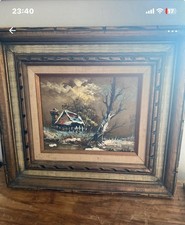 Vintage Genuine Oil On Canvas