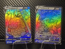 Psyduck & Golduck CUSTOM Stained Glass Holo Cards -Display Only