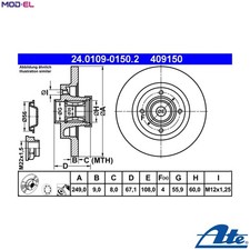 2x BRAKE DISC 24.0109-0150.2