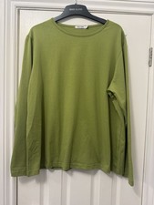 Alice Collins Cotton Long sleeve Tshirt Top Green Size 18