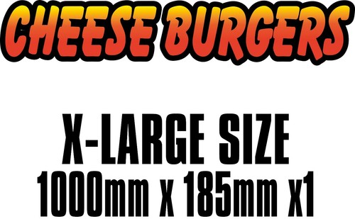 Cheese burger decal text cut - decal,