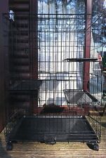 3-Tier Large Cat Playpen, Durable & Pliable cat Cage Box Crate Kennel, Black