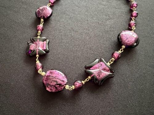 Handmade purple foil glass - foil,