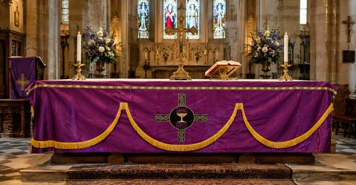 Vtg church purple altar - church,