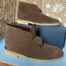 Clarks Mens Desert Boots Cola Brown Suede Made In England NWT Boxed UK 6
