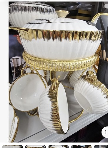 White gold glossy ceramic - white,
