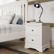 Bedside 2 Drawers Bedroom Storage Furniture Assembled Solid Oak Seconds
