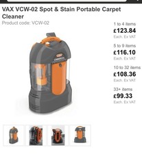 Vax VCW05 Commercial Carpet Vacuum Cleaner