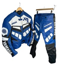 Yamaha R1 Motorbike Racing Leathers Suit 2 Piece Cow Hide Leather Size XXL 2XL