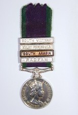 MINIATURE 1962 GSM with Radfan/South Arabia/Malay Peninsula/South Vietnam Clasps