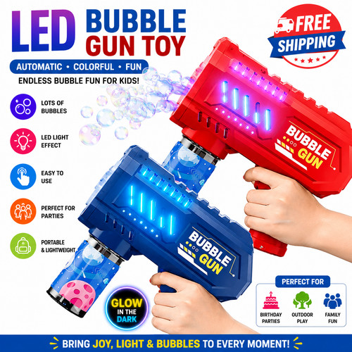 Kids bubble gun toy led - led, light