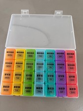 7 Day 4 Times a Day, Weekly Pill Box Organiser Large 7 Day 28 Compartments.
