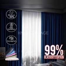 (BUY 3 FREE 1) Modern 99% blackout polyester material eyelet ring style curtain