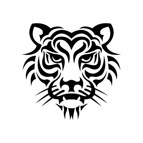 Tiger head sticker car caravan - sticker,