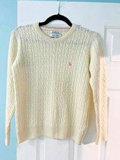 Jack Wills Merino Wool Cable Knit Jumper Cream UK14