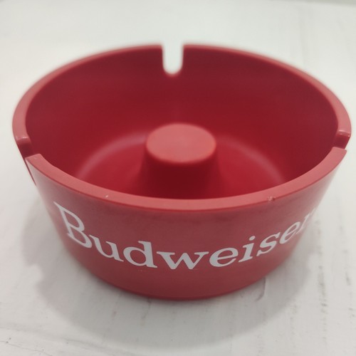 Budweiser red plastic ash tray - budweiser,