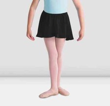 Bloch Girls Barre Stretch Waist Mock Wrap Georgette Ballet Skirt CR5110 Black