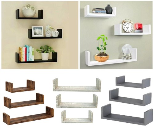 Shaped floating shelve wall - u,