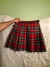 Ladies stewart tartan Kilt-Style Skirt  size 12 /19 Inch Long