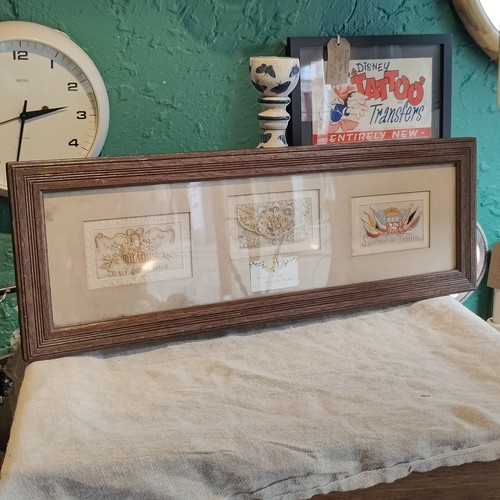Framed ww1 embroidered - framed,