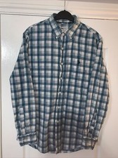 MENS U.S. POLO ASSN. BLACK MALLET LONG SLEEVED BLUE CHECK COTTON SHIRT. MEDIUM
