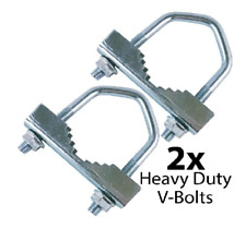 Heavy Duty Jaw V-Bolts up to 5 cm x 8 cm Aerial Pole Mast Steel U-Bolt Clamp x 2