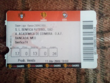 BENFICA VS ACADEMICA 2009 PORTUGESE LEAGUE MATCH TICKET