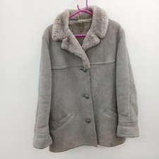 Bailys Sheepskin Coat Jacket Womens UK 16 Light Grey Leather Shearling RMF30-RP