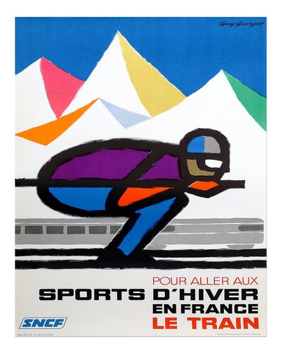 Vintage skiing travel poster - skiing,
