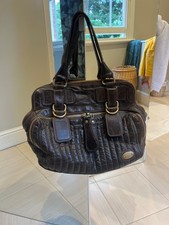 CHLOE Bay Leather Shoulder Handbag Tote Dark Brown Italy Pre-owned Italy