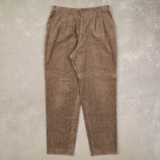 Vintage Relaxed Jumbo Cord Trousers W32 L30 Men's Light Brown Corduroy