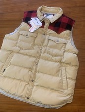 Penfield Rockford Primaloft Vest Mens XXL NEW Beige Buffalo Plaid Yoke Puffer