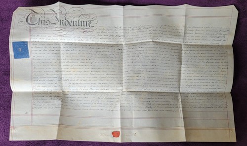 1828 vellum indenture whysall - 1828,