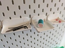 Set of 3x Trays Ikea Skadis Peg Board Storage Container Box Holder Tools Shelf