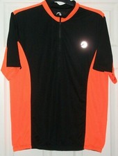 Tenn  Short Sleeve  Cycling Jersey in Black with Orange Panels Size L.