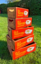 SET OF 5 HANDMADE WOODEN BOXES  - OLD TRAFFORD (HOME OF MANCHESTER UNITED FC)