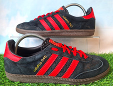 ADIDAS ORIGINALS AS 240 TRAINERS SIZE 9 BLACK SUEDE / RED TRIM