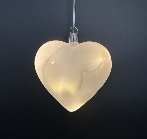 Glass heart led - glass, hanging