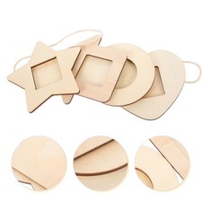  2 Sets Photo Frame Small Picture Wood Frames Unfinished Ornaments