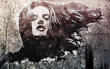 girl face wall decor painting