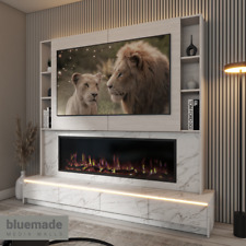 2200mm TV Media Wall Furniture Package With 60" Electric Fire NWO_CM