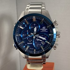 Casio Men's 'Edifice Solar Bluetooth Stainless Steel Bracelet Watch  EQB-501DB