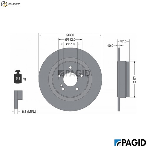 Brake disc 54633nc - 54633nc, for