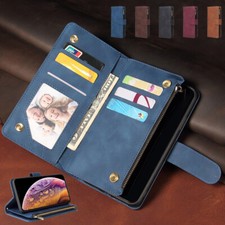 Retro Leather Zipper Card Wallet Case For Oppo Find X2 Lite Neo X2 Pro Leather E