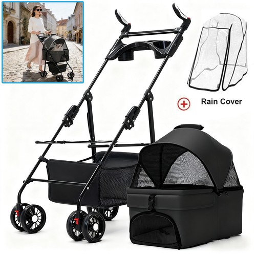 Pet stroller dog cat - pet, folding